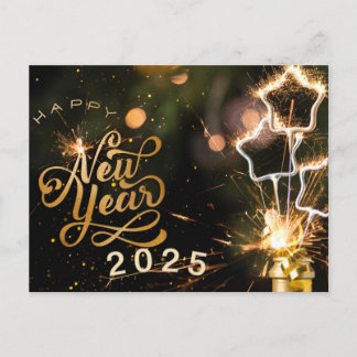 Typografie im neuen Jahr 2025 Postkarte