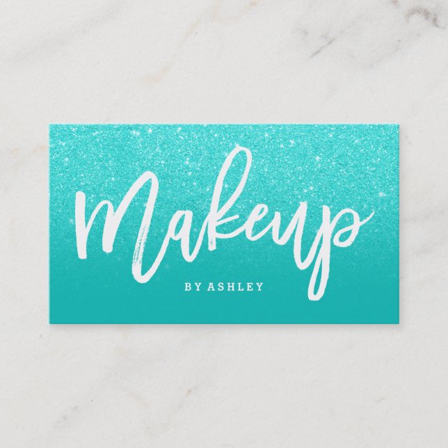 Typografie-Imitat-Aqua-Glitter des Visitenkarte (Vorderseite)
