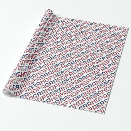 Typografie in amerikanischen Opa-US Flagge Geschenkpapier