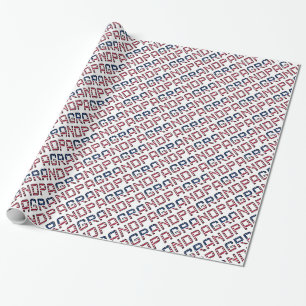Typografie in amerikanischen Opa-US Flagge Geschenkpapier