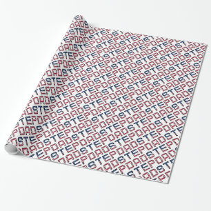 Typografie in amerikanischen Stepdad-US Flagge Geschenkpapier