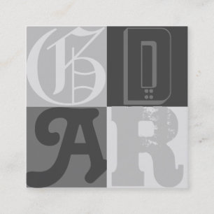 Typografie in Grau-Designer Quadratische Visitenkarte