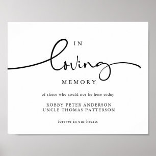 Typografie in liebevoller Erinnerung Hochzeitsschi Poster