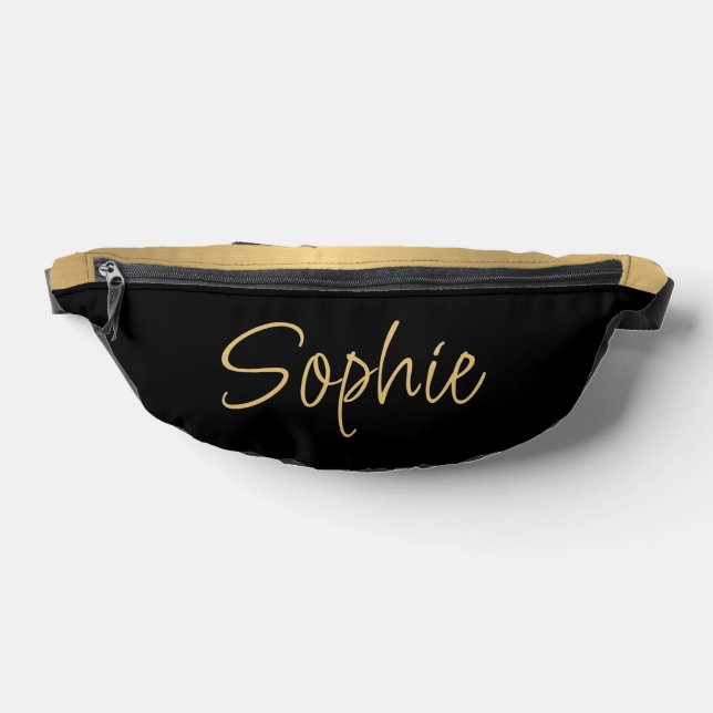 Typografie in Schwarz und Gold Bauchtasche (Ablage )