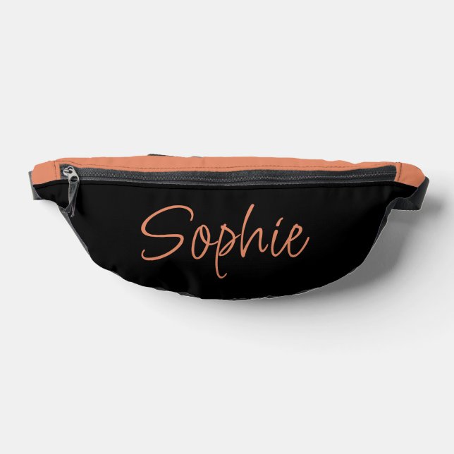 Typografie in Schwarz und Pfirsichname Bauchtasche (Ablage )