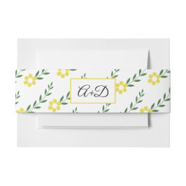 Typografie Initialen gelbe Blume Muster Hochzeit Einladungsbanderole
