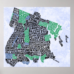 Typografie-Karte Bronx New York City Poster