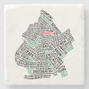 Typografie-Karte Brooklyns New York City Steinuntersetzer