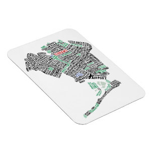 Typografie-Karte Flexi Magnet des Queens-NY
