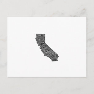 Typografie-Karte in Kalifornien Postkarte