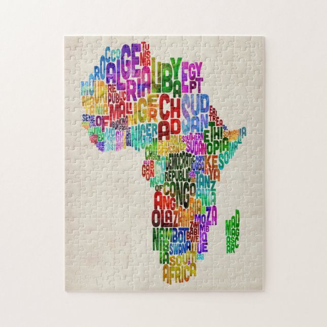 Typografie-Karte von Afrika (Vertikal)