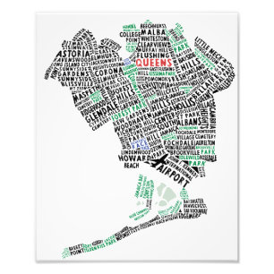 Typografie-Karten-Foto-Druck der Königin-NY Fotodruck