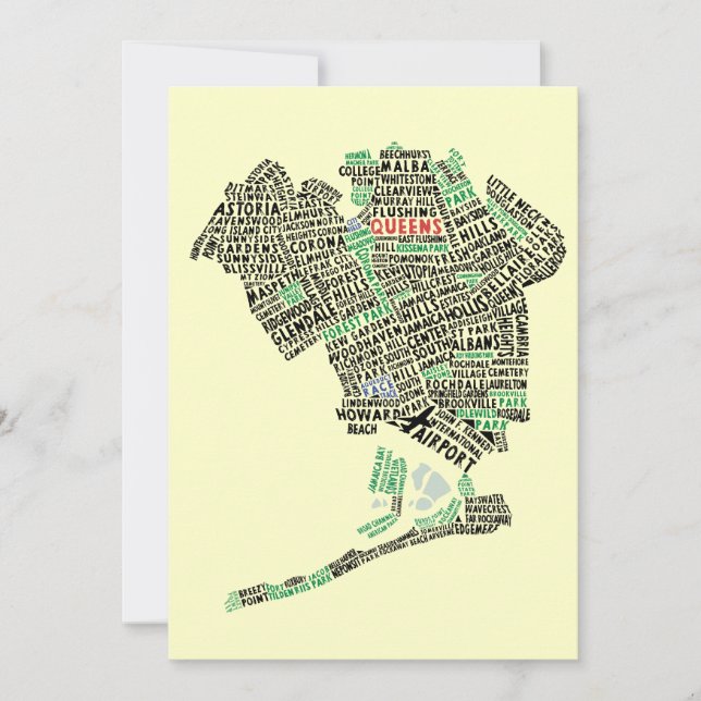 Typografie-Karten-Party Einladungen der Königin-NY (Vorderseite)
