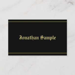 Typografie Klassische Alte Schrift Schwarz Gold Vo Visitenkarte