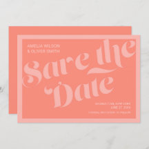 Typografie Korallenlachs Save the Date geblüht