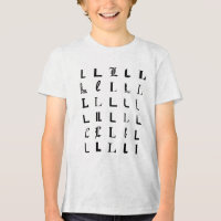 Typografie L-Monogramm-Buchstaben-Mosaik-Design T-