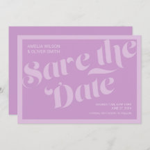 Typografie Lavender Lilac Save the Date geblüht