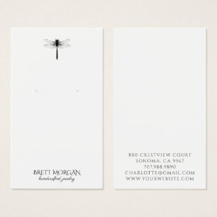 Typografie Libellen-Ohrhänger Schmuckanzeigekarte