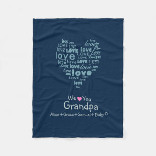 Typografie Liebe Herz "We Liebe You" Personalisier Fleecedecke