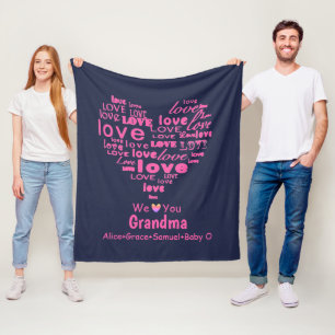 Typografie-Liebe-Herz "wir Liebe Sie" Fleecedecke