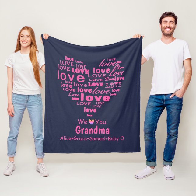Typografie-Liebe-Herz "wir Liebe Sie" Fleecedecke (Beispiel)