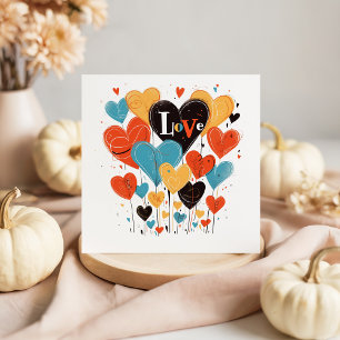 Typografie Liebe Herzkrankheiten Blume Valentinsta Mitteilungskarte