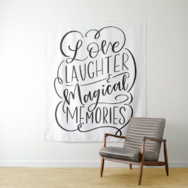 Typografie| Liebe Lachen Magische Erinnerungen Wandteppich