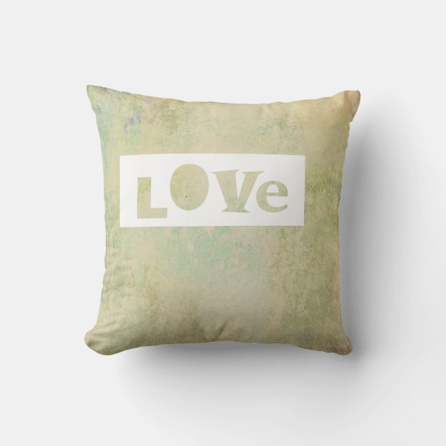 Typografie Liebe Zitat Kissen Pastellfarben (Vorderseite)