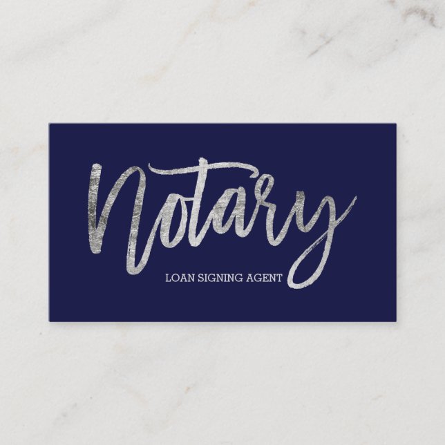 Typografie-Marineblau des Notars elegantes Visitenkarte (Vorderseite)