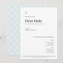 Typografie Minimalistischer Junge Erste Heilige Ko Einladung