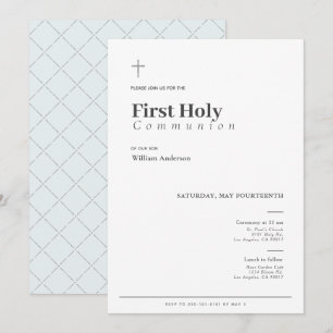 Typografie Minimalistischer Junge Erste Heilige Ko Einladung