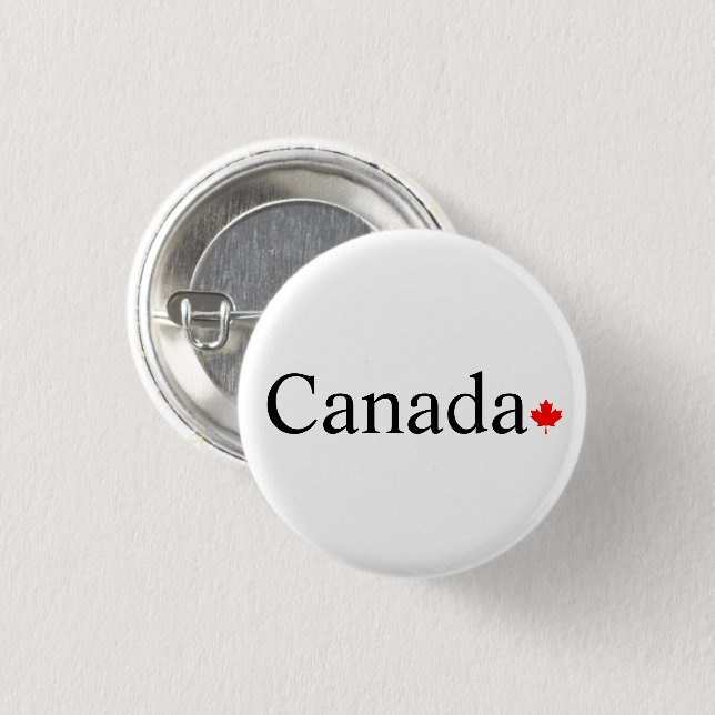 Typografie mit rotem Ahornblatt in Kanada Button (Vorne & Hinten)