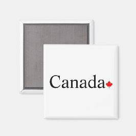 Typografie mit rotem Ahornblatt in Kanada Magnet