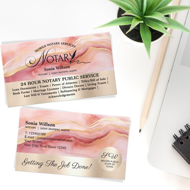 Typografie Mobile Notary Loan Signing Agent Flyer Visitenkarte (Von Creator hochgeladen)