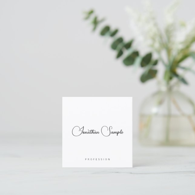 Typografie Moderne elegante, einfache Vorlage Quadratische Visitenkarte (Stehend Vorderseite)