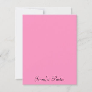 Typografie Modernes Minimalistisches Template Rosa Mitteilungskarte