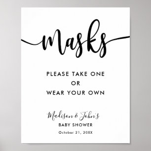 Typografie monochrome moderne Masken Schild