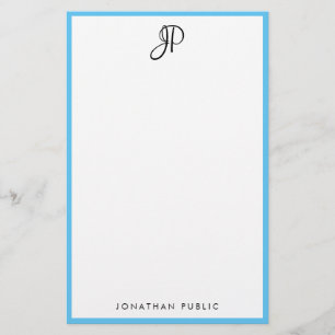 Typografie Monogram, anpassbare einfache Vorlage Briefpapier