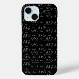 Typografie Monogramme Stilschwarz Case-Mate iPhone Hülle