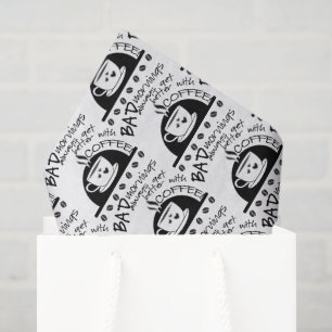 Typografie   Morgens besser mit Kaffee Seidenpapier