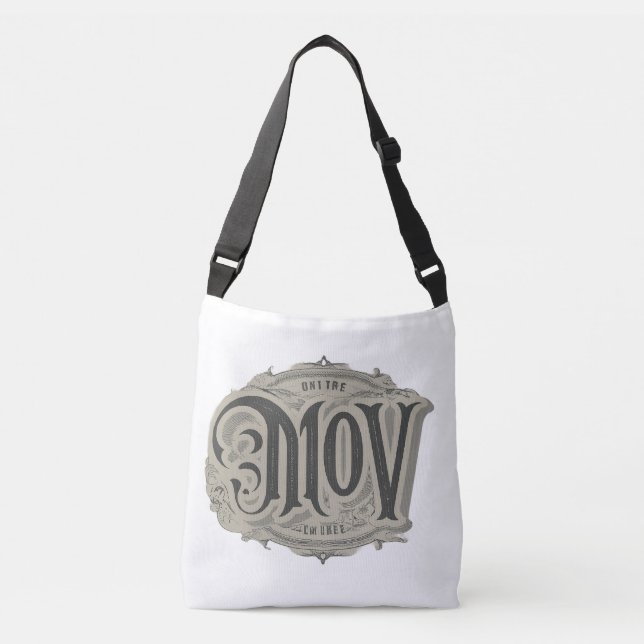 Typografie Mov: Stilvolle Bag-Designs Tragetaschen Mit Langen Trägern (Vorderseite)