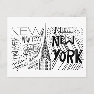 Typografie   New York City, New York Postkarte