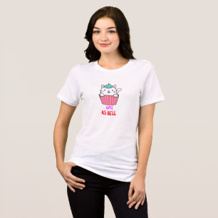 Typografie Niedlich als Hell Cat Cupcake T - Shirt