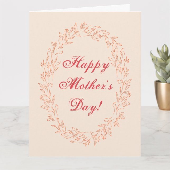 Typografie Niedlich Simple Modern Elegant Mothers  Karte (Kleine Pflanze)
