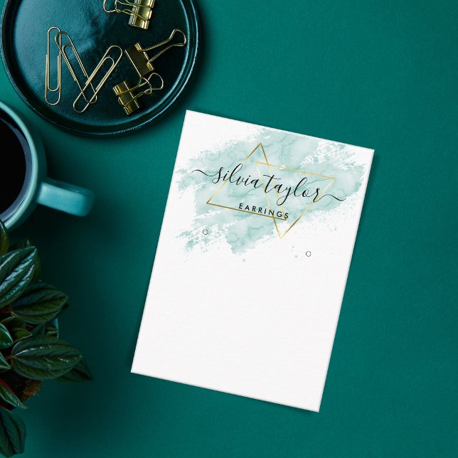 Typografie Ohrringe zeigen Inhaber Juwelengeschäft Visitenkarte (Von Creator hochgeladen)