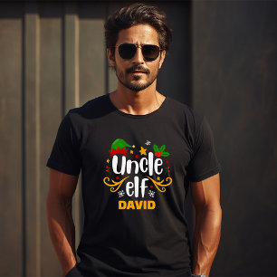 Typografie Onkel Elf Lustige Familie Zusammenpasse T-Shirt