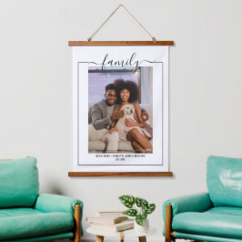 Typografie personalisierter Fotos Wandteppich Mit Holzrahmen
