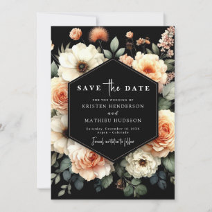 Typografie-Pfirsichhochzeit Save The Date