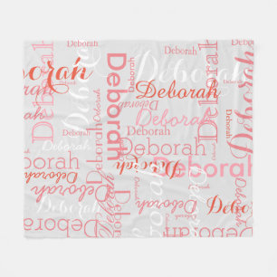 Typografie Pink Names Gray Fleecedecke