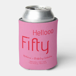 Typografie Pink Red Modern 50. Geburtstag Dosenkühler